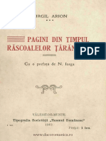 Virgil Arion Pagini Din Timpul Rascoalelor Taranesti Articole Din Ziarul Patria 1907 (1912)