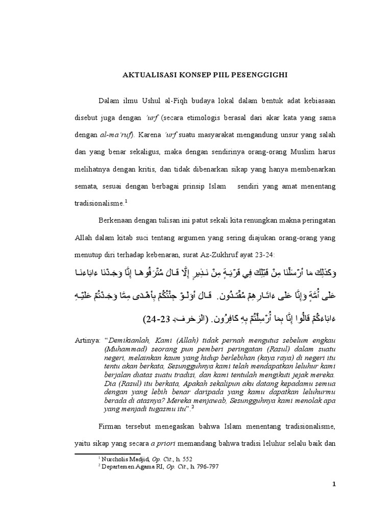 Aktualisasi Piil Pesenggighi dalam Islam | PDF | Ilmu Sosial