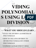 Dividing Polynomials Using Long Division