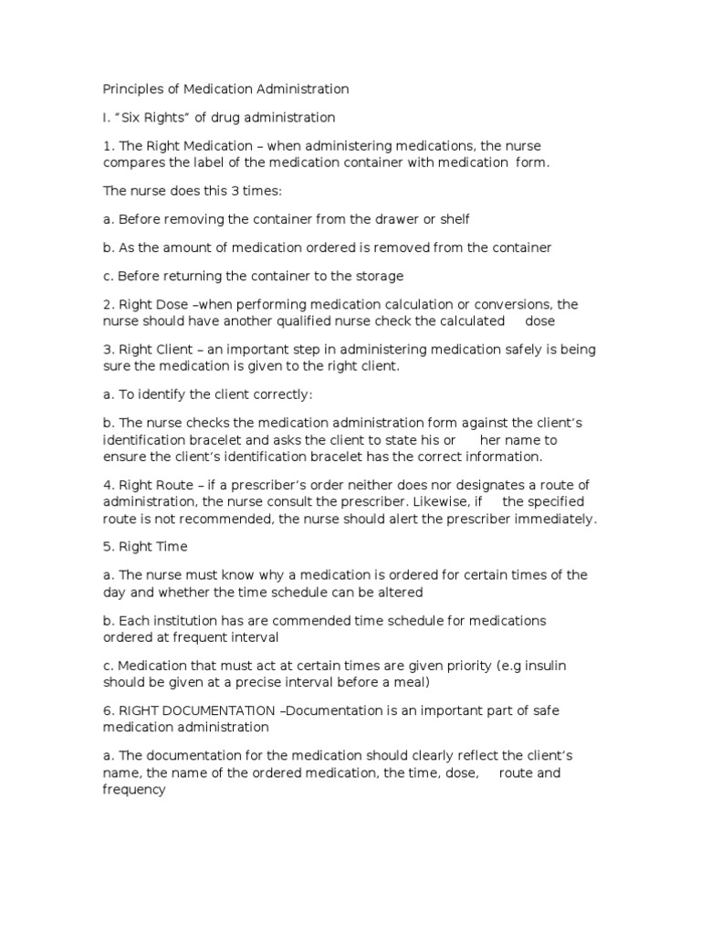 Principles of Medication Administration | PDF | Business
