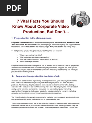 Corporate Video Production Business Plan 2