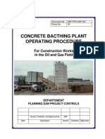 Concrete Batching Plant Operations Procedure
