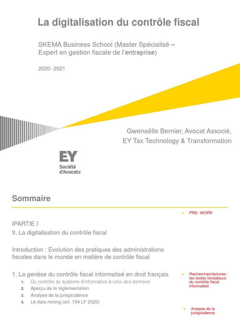 (Controle Fiscale) La Digitalisation Du Contrôle Fiscal | PDF | Impôts ...