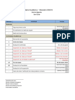 Calendario Academico 2022-II 3 - 1er Ciclo AGOSTO