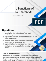 Non-State Institutions: Forms and Functions