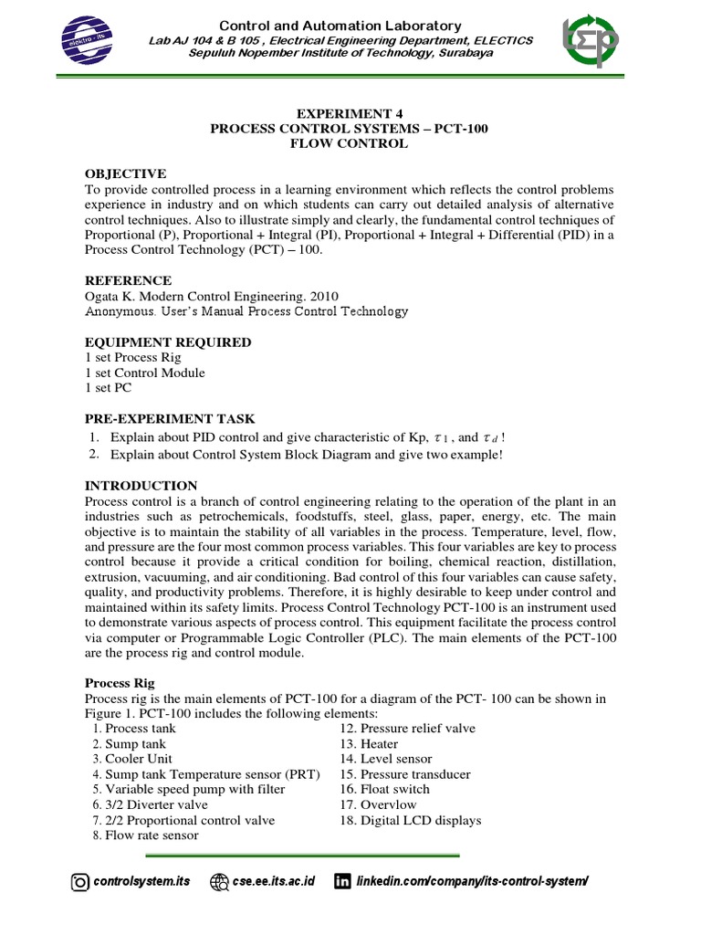 PCT-100 Flow Control Experiment Guide | PDF | Computers | Technology ...