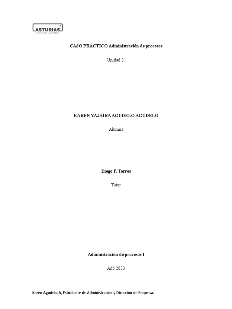 Caso practico unidad 2 administraci deprocesos pdf