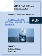 STERILIZATION OF WATER USING BLEACHING POWDER Chemistry Project