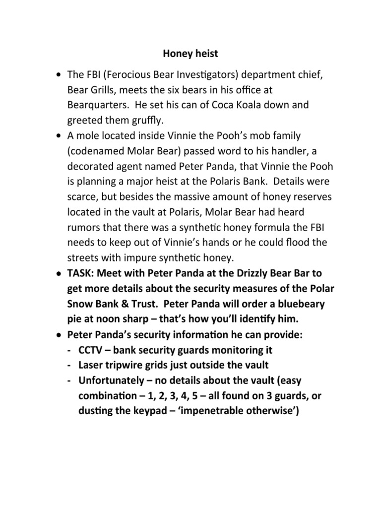 Honey Heist | Download Free PDF | Bears