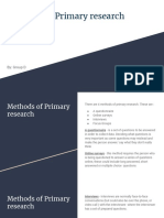 Methods of Primary Research