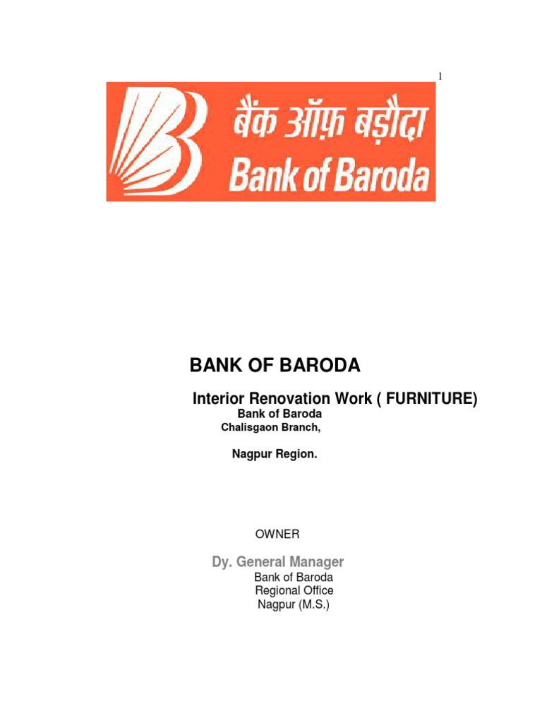 Interior Renovation Work of Chalisgaon Branch, Bank of Baroda
