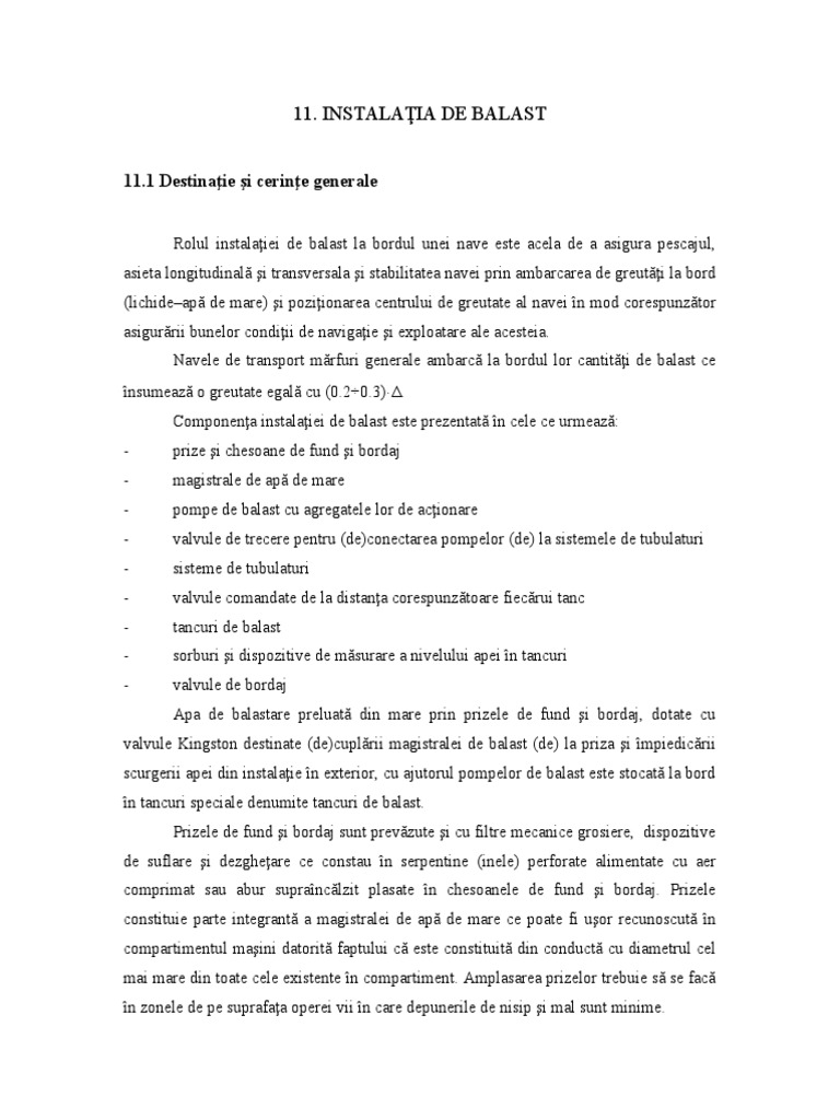 Instalatia de Balast | PDF