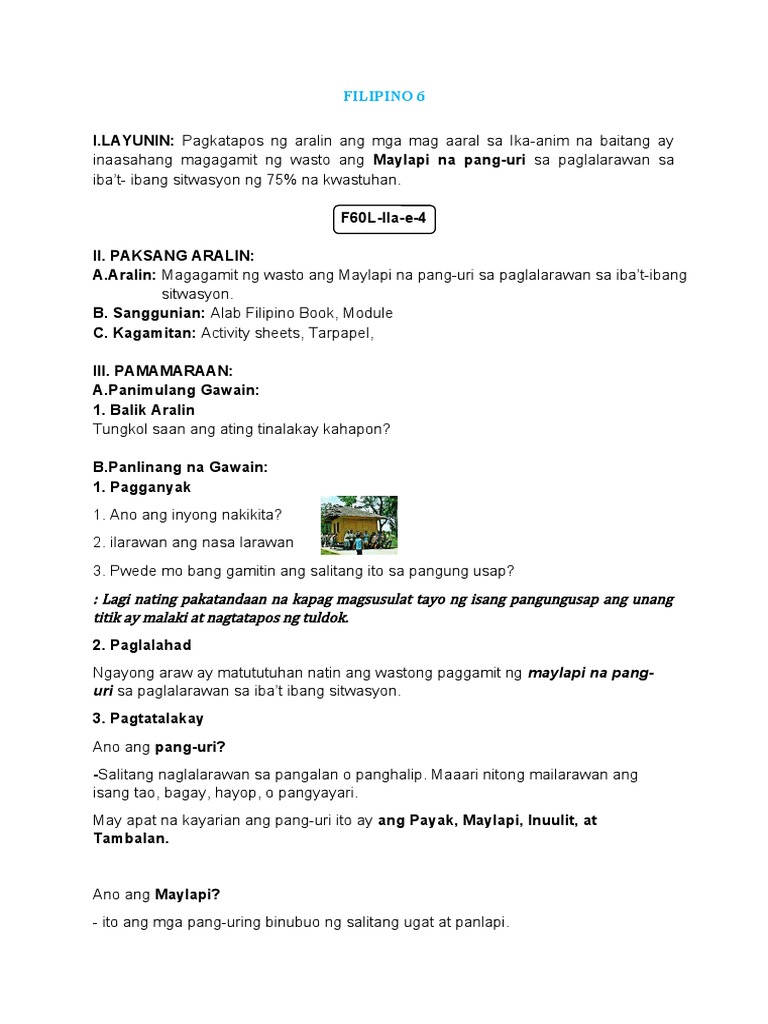 Magagamit NG Wasto Ang Maylapi Na Pang-Uri Sa Paglalarawan Sa Iba't ...