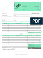 Invoice template for repair shop with billing details