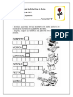 Associação Pestalozzi Bela Vista Goiás documento turma EJA