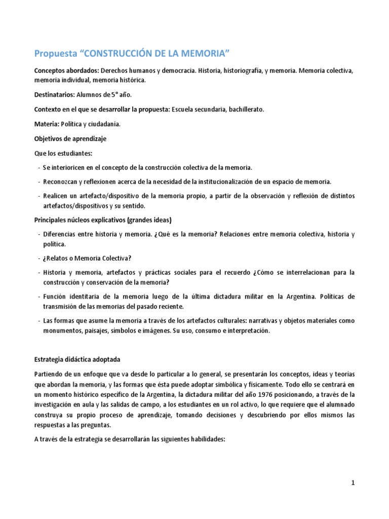 Did cs construccion de la memoria pdf memoria aprendizaje