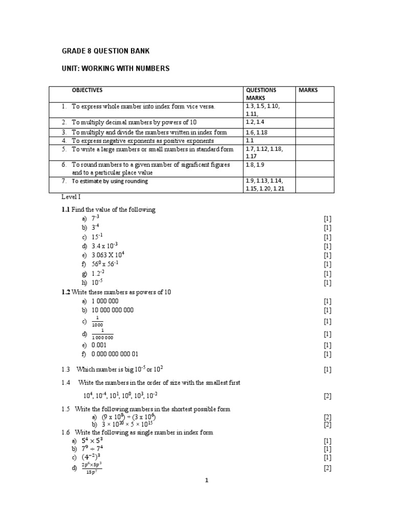 Grade 8 Math Question Bank | PDF | Area | Triangle