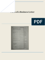 Parts of A Business Letter Letter Styles