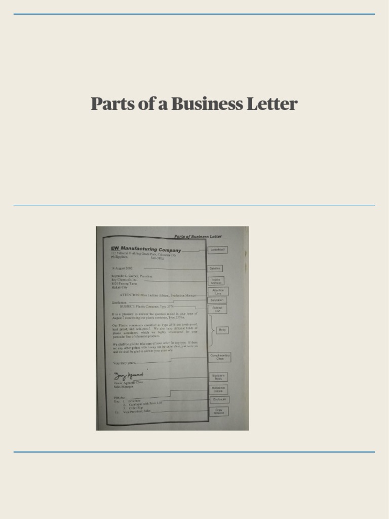 how many parts of business letter are there