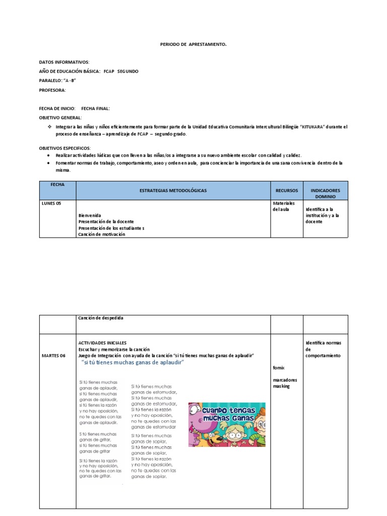 Actividades Del Inicio De Año 2 Egb Pdf Salón De Clases Maestros