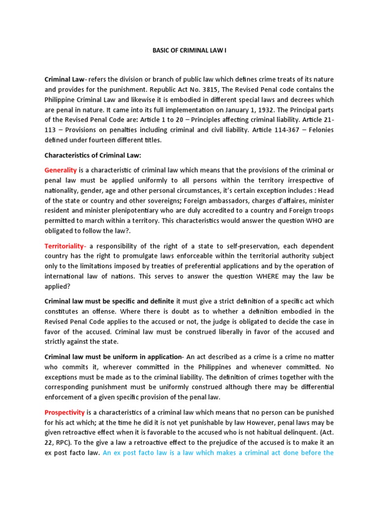 Crim Law Book 1 Pdf Crimes Crime Violence