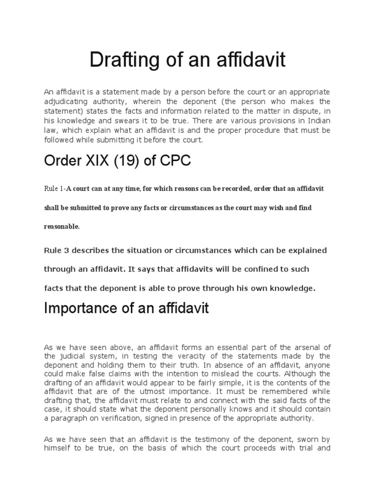 Drafting an Effective Affidavit: Essential Considerations and Proper Drafting an Effective Affidavit: Essential Considerations and Proper