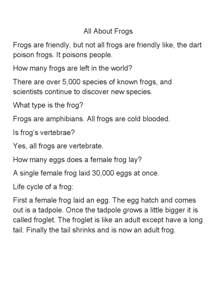 All About Frogs | PDF