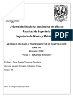 Tarea 3 - Esfuerzos de torsión en ingeniería mecánica