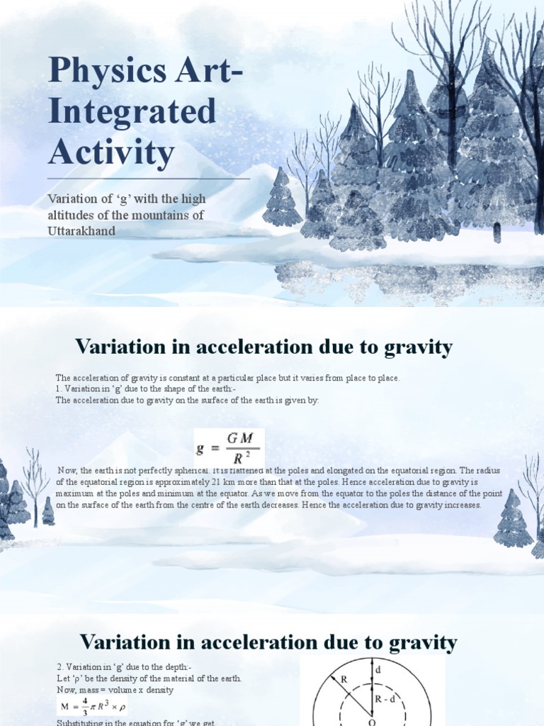 Physics Art Integrated Activity PDF Earth Mechanics
