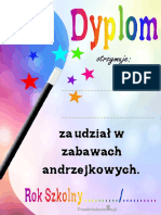 ANDRZEJKOWY DYPLOM Za Udział W Zabawach Andrzejkowych 2