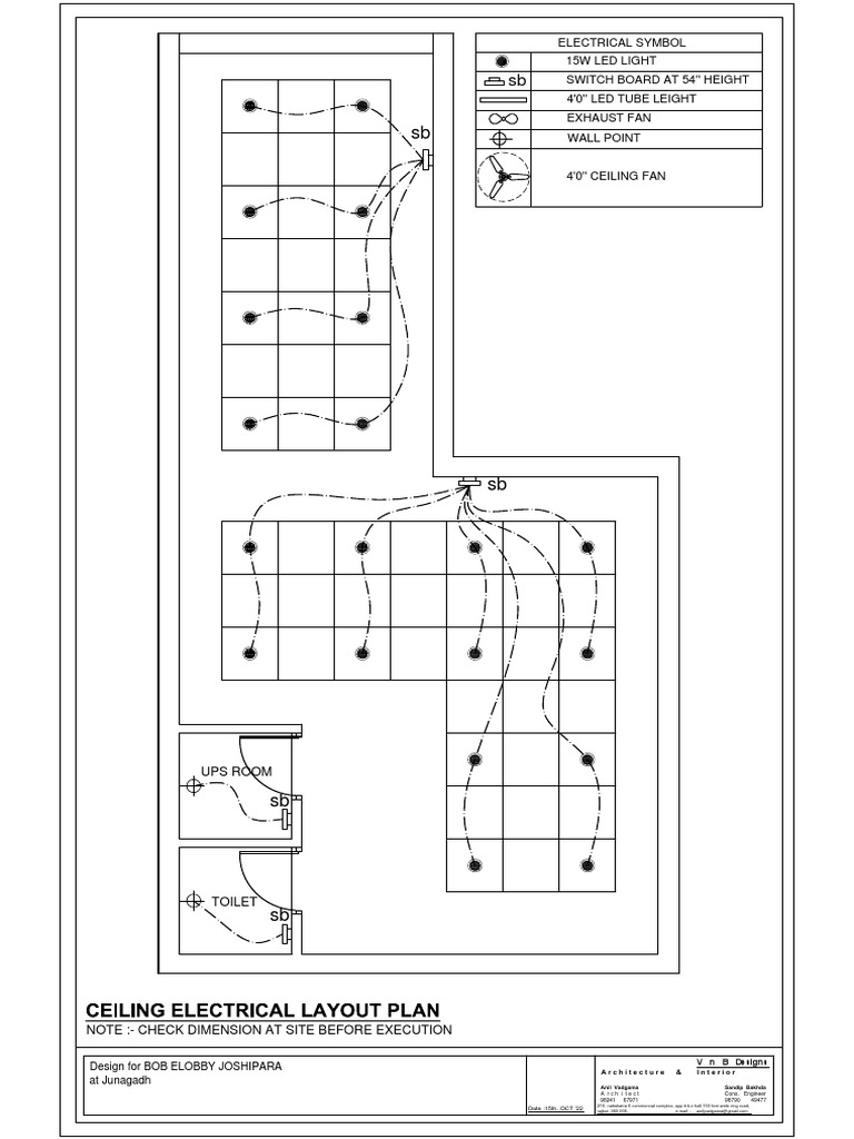 Electrical Ceiling Plan for Toilet Design | PDF