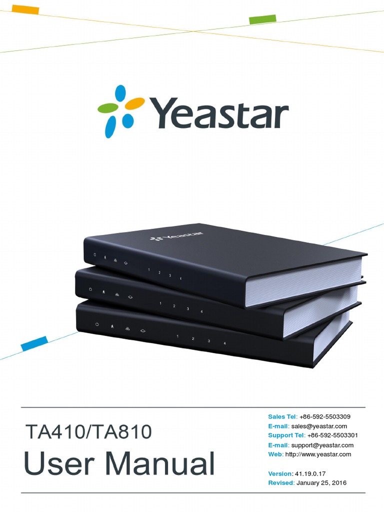 Ta410 Ta810 User Manual en | PDF | Session Initiation Protocol | Port ...