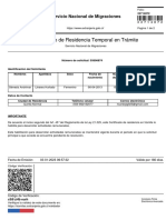 Certificado de Residencia Temporal en Trámite: Servicio Nacional de Migraciones