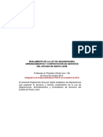 Reglamento de La Ley de Adquisiciones, Arrendamientos y Contratación de Servicios Del Estado de Nuevo León