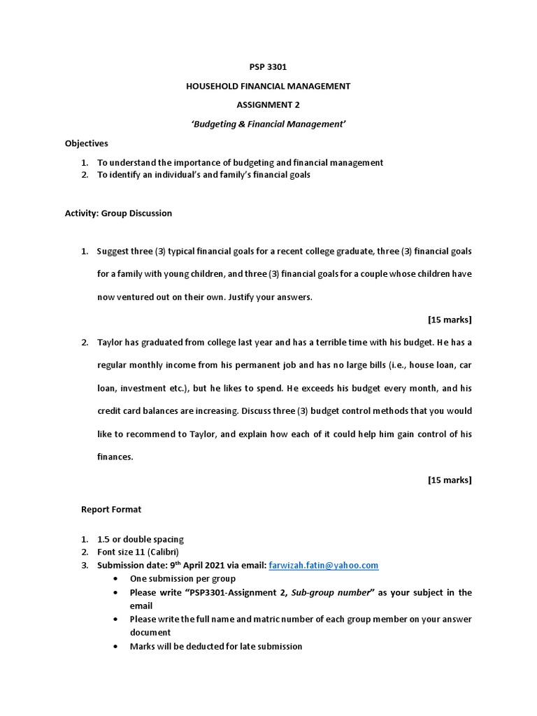 Assignment 2 - Sem 2 20-21 | PDF | Finance & Money Management