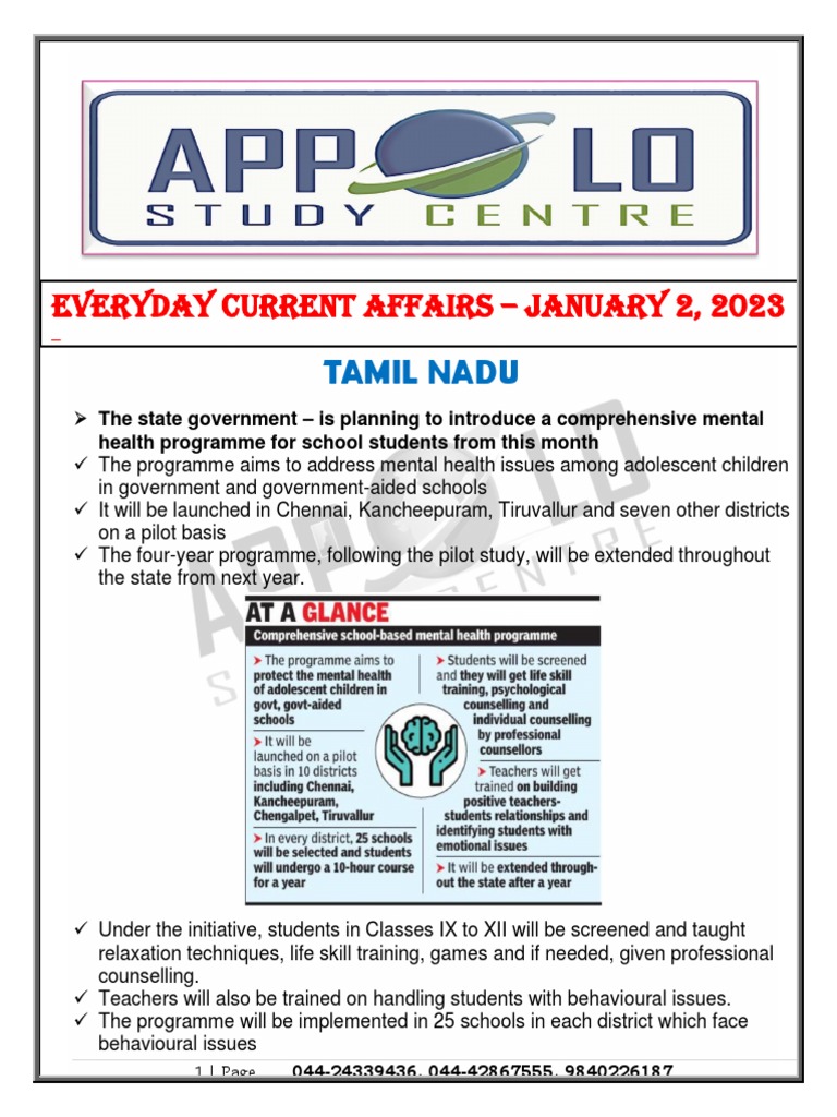 Daily Everyday Current Affairs Jan 2 2023 PDF
