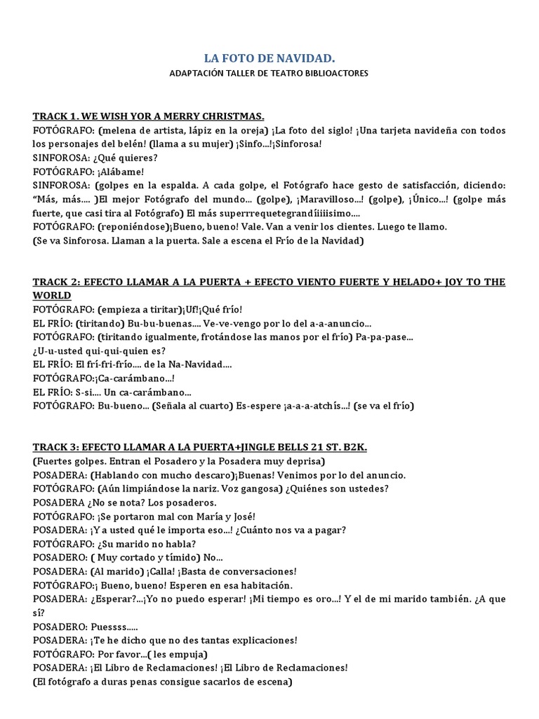 La Foto de Navidad: Guion Teatral Infantil | PDF
