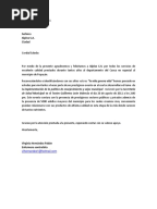 Carta de Solicitud de Apoyo