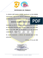 Certificado de Trabajo de Vigilancia Privada Agente de Seguridad