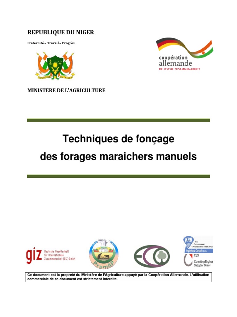 Techniques de fonçage des forages manuels | PDF | Agriculture | Argile