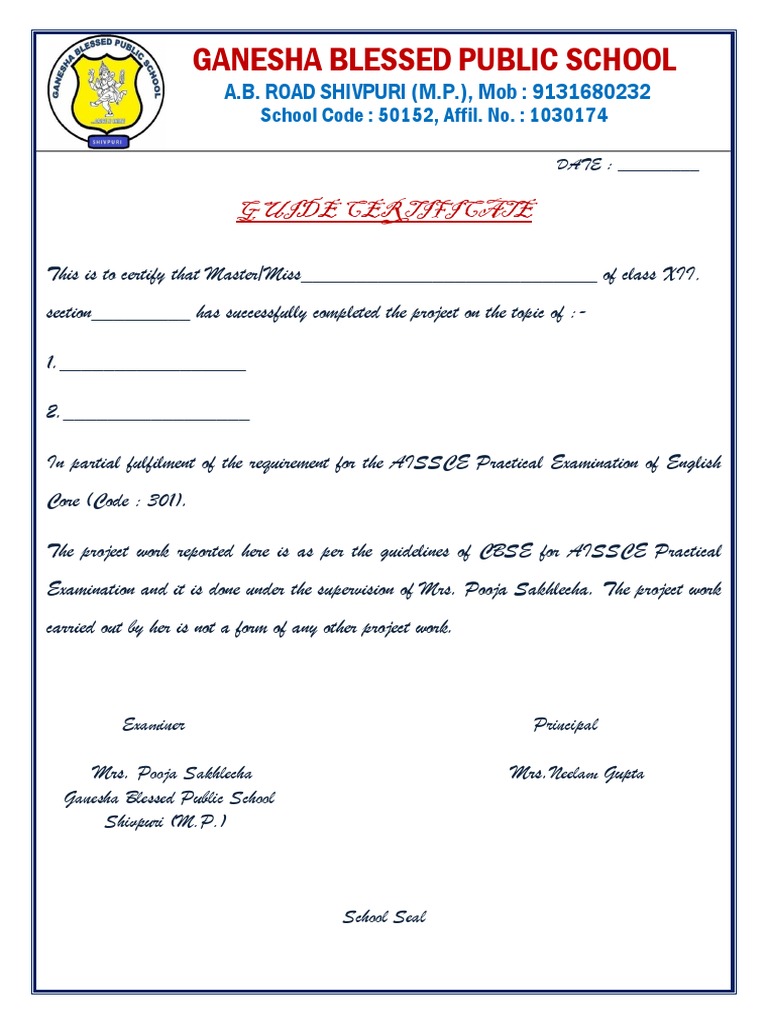 English ASL Certificate PDF