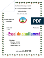 Essai de Cisaillement Rectiligne