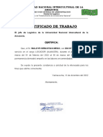 Certificado de Trabajo Unia