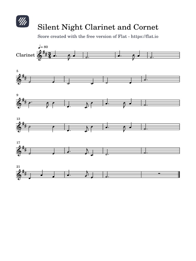 Silent Night Clarinet and Cornet | PDF