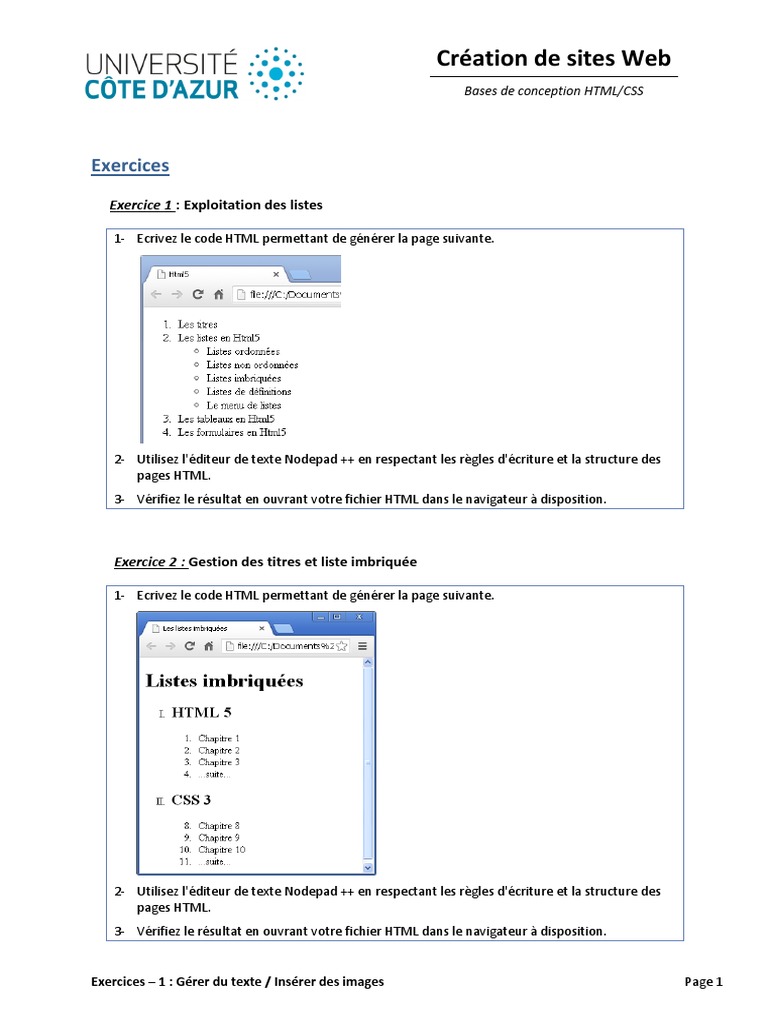 Exercices HTML/CSS pour débutants | PDF | Technologie et ingénierie