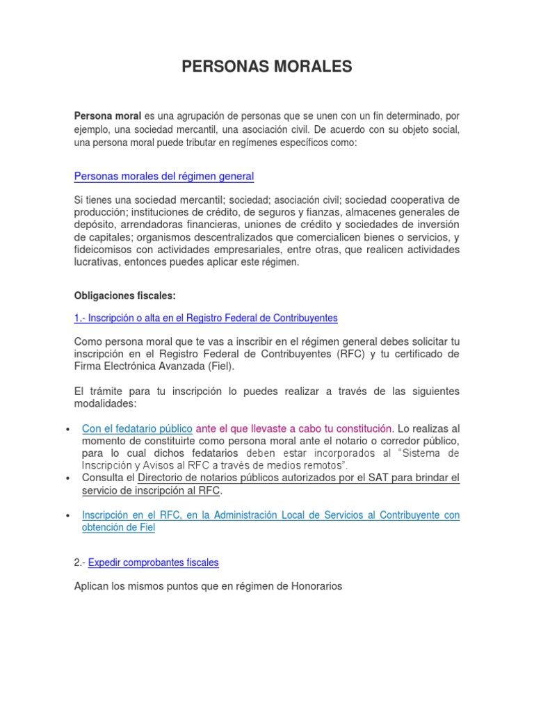 04 Personas Morales Obligaciones | PDF | Impuesto sobre la renta ...