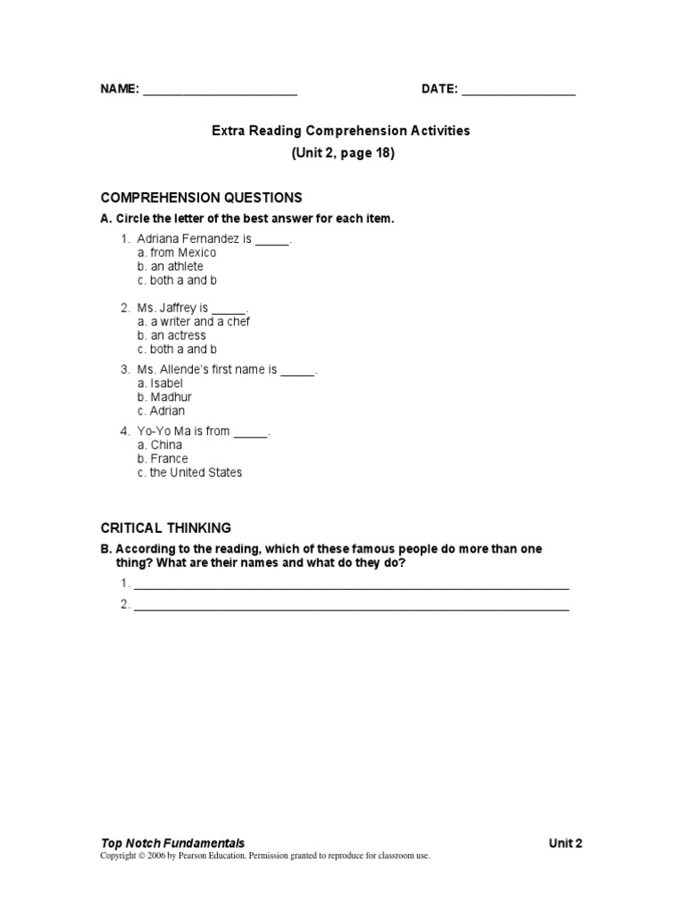 Unit 02 Famous People Pdf