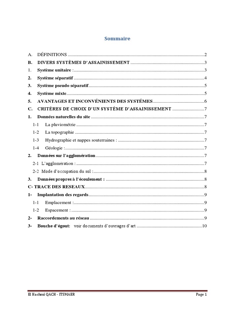 Systèmes d'assainissement urbain en GC | PDF | Assainissement | Eaux usées