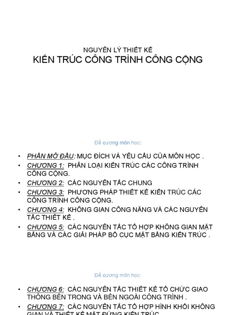 Chuong I - Phan Loai Kien Truc Cac Cong Trinh Cong Cong | PDF
