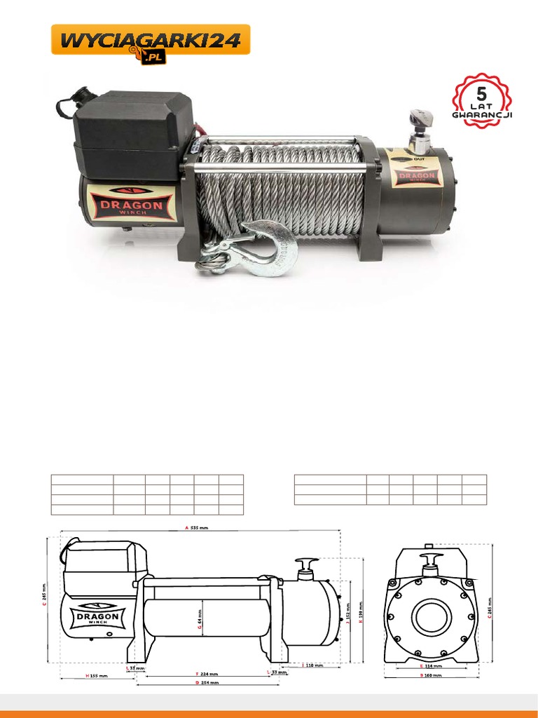 Commande à Distance Dragon Winch 5903140652410 - Portée 30m, 12/24V, Neuve